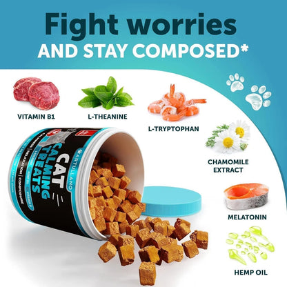 Do Not Sell On Amazon Hemp Cat Calming Treats For Stress & Anxiety Relief Cat Kittens Melatonin