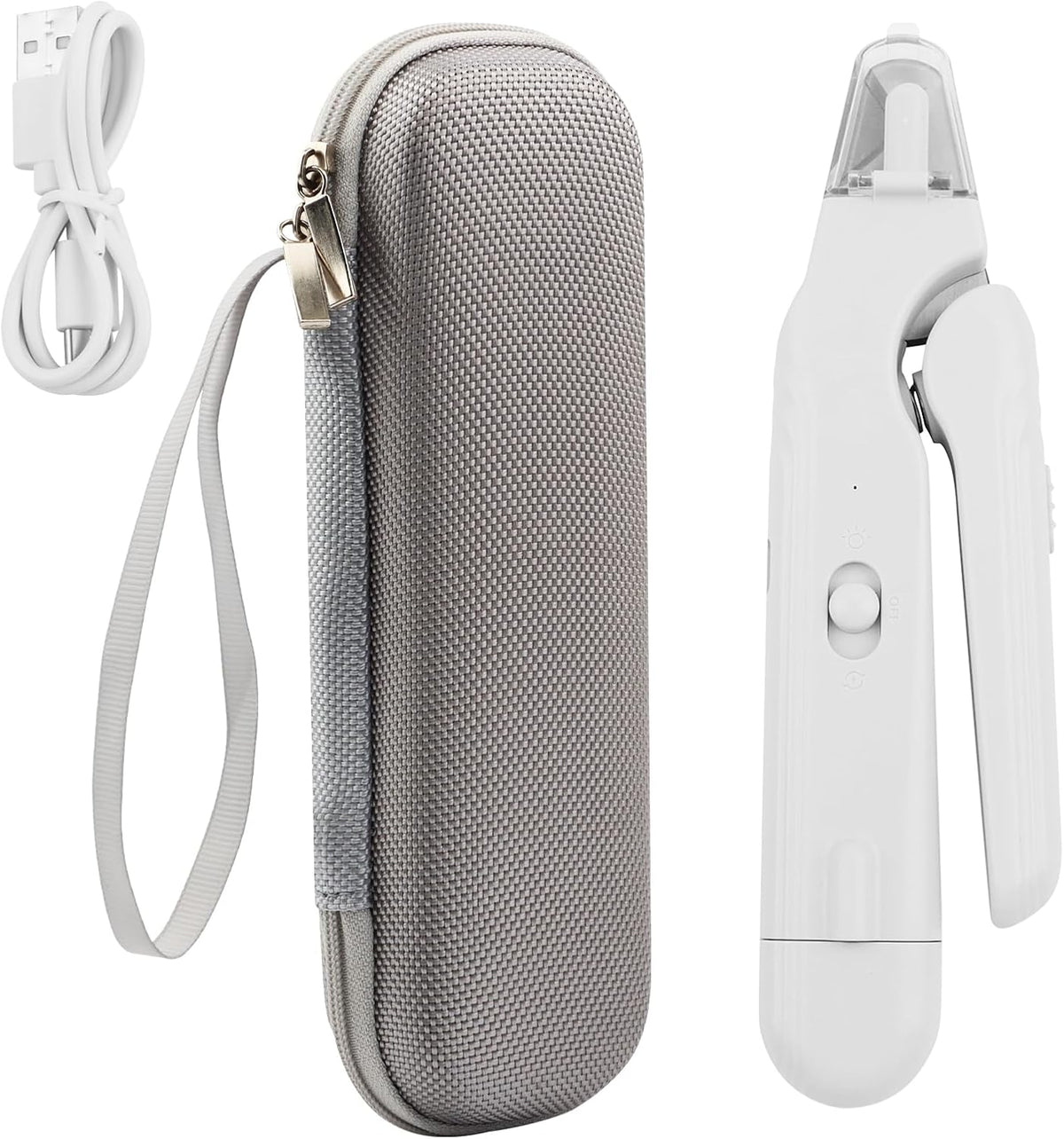 2 in 1 Cat Dog Nail Clippers & Grinder with LED Light, Quiet Rechargeable
